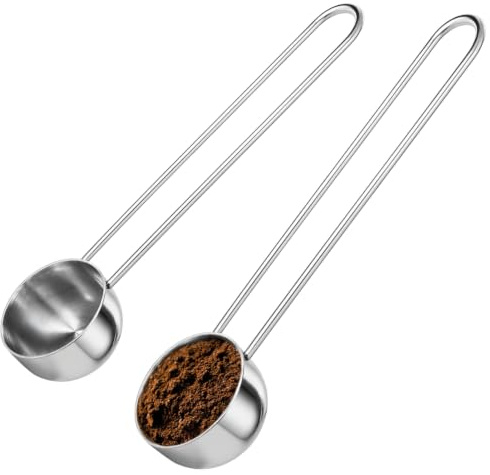 Robin Goods® 2 kaffemått i rostfritt stål 25 ml | Måttskedar för malet kaffe, te, kryddor och ingredienser