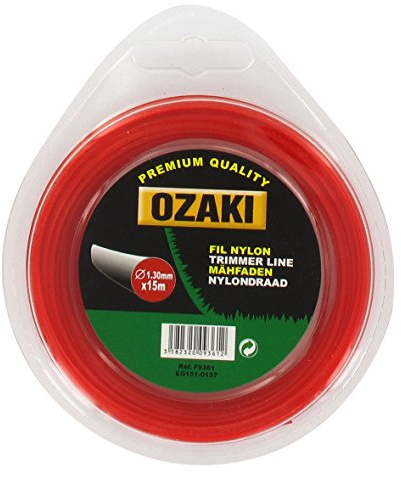 OZAKI - Bobine Fil Nylon Carré - Longueur 15m - Ø 1,35mm - Matières Vierges - Haute Durabilité - Excellente Tenue À L'Œillet