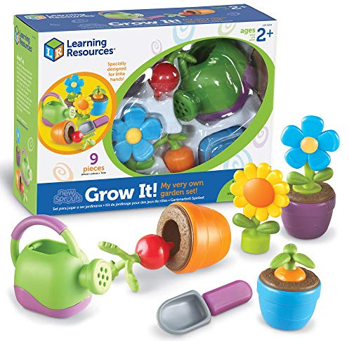 Learning Resources New Sprouts Grow It! Toddler Gardening Set - 9 Pieces, Ages 2+ Toddler Learning Toys, Garden Toys for Kids, Spring and Easter Toys for Boys and Girls