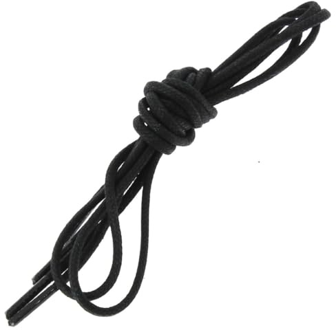 Les Lacets Français. Lacets ronds et fins. 2mm, Coton. Noir. 75cm FABRIQUE EN FRANCE