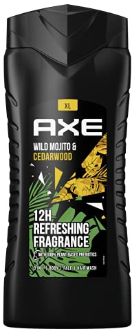 Axe Wild Mojito & Cedarwood XL Men's Shower Gel XL for Long-Lasting Freshness and Fragrance Dermatologically Tested 400 ml Cedarwood, Mint