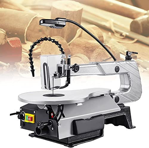 JIADUOFU 180w power scroll saws,professional scroll saws with led light,cutting depth 57mm/2.2,variable speed 400-1600rpm,45° tilt for curve/straight cutting,10toothsaw