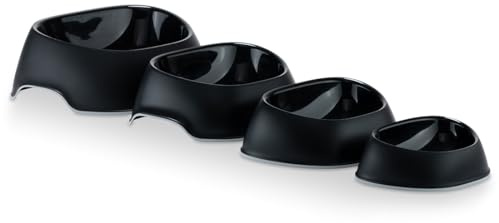 Knuffelwuff Single Feeding Bowl Medium Black 700 ml - Dog Bowl with Non-Slip Silicone - Drinking Bowl and Feeding Bowl for Large, Medium and Small Dogs