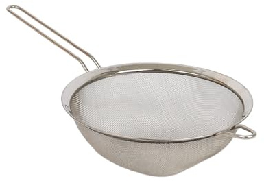 Argon Tableware Stainless Steel Sieve 20cm - Fine Mesh Strainer for Baking, Flour, Pasta, Rice, Vegetables & Grains - Durable Kitchen Colander with Handle - Dishwasher Safe Cooking Utensil