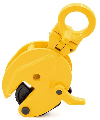 ALFA LOGISTIK Morsetto di sollevamento verticale, 2000 kg, capacità di carico con occhiello girevole, pinza in lamiera, 2 tonnellate, morsetto in lamiera, pinza di sollevamento verticale, occhiello