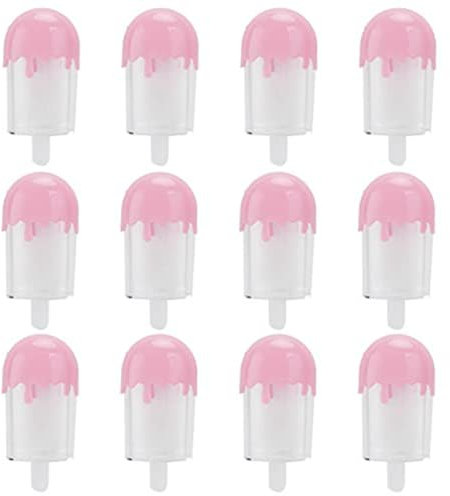 NONDK Caja de Dulces con Forma de Helado de 12 Piezas, Contenedor de Caja, Regalos y Recuerdos de Fiesta, Contenedor de Caja de Dulces, Suministros para Fiesta de Boda (Rosa)