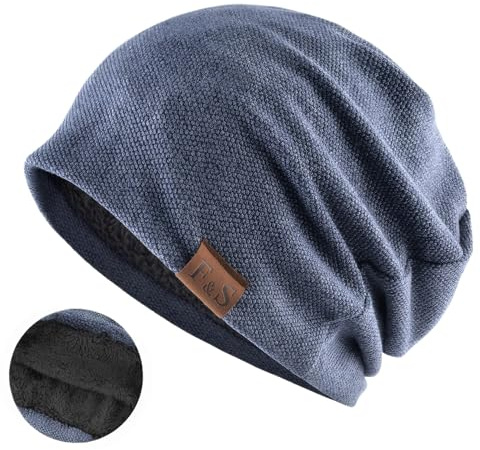 Damen Warme Herbst Winter Slouch Beanie Mütze Herren kopfbedeckung Baumwolle Strickmütze Flexibler Freizeithut Leichte chemo Wintermütze (DE/NL/SE/PL, Alphanumerisch, Einheitsgröße, Dunkelblau)