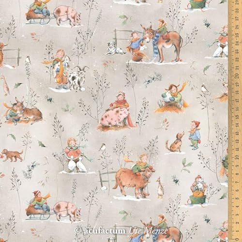 acufactum • Tela de algodón • Invierno en la granja • Sophia Drescher 0,5 m