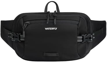 WATERFLY 3L Large Fanny Pack, 180° Opening Hip Pouch with Multi-Pockets, Anti-Theft RFID Blocking Waist Bag for Women Men Traveling Hiking Daily Use