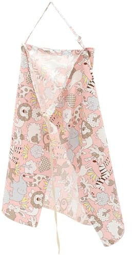 DOITOOL Nursing Cover Pink for Breastfeeding with Adjustable Shoulder Strap Cotton and Double Layer Design, Breathable and Lightweight Privacy Scarf Breastfeeding Cover for Outdoor Use