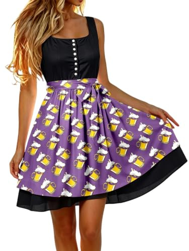 Dirndl förkläde individuellt dirndlförkläde med rosett, kostymmode, dirndlförkläde, dräkter, förkläde med knytband, traditionell kjol dam för bayersk ölfest oktoberfest outfit