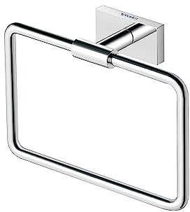 Duravit Handtuchring Karree, Handtuchhalter Wandmontage, Chrom, 20 cm x 6 cm
