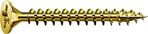 SPAX 1081020500705 Screws Countersunk Head Z, 5 x 70, Chromated, Galvanised Yellow, 5,0 x 70 mm, Pack of 200