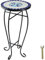 tectake 800571 Mosaik Blumenhocker, runder Beistelltisch mit Steinmosaik, Ø 30cm, Diverse Farben- (Blau-Weiß | no. 402769)
