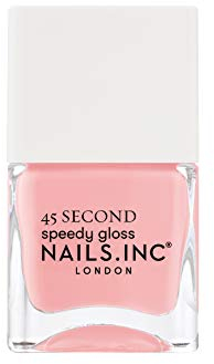 Nails Inc 45 Second Speedy Gloss, Knightsbridge Nights Out, Peach, No Chip, Long Lasting, Quick Dry, Air Dry, Professional Manicures & Pedicures, Fingernails & Toenails, Vegan Nail Polish, 14 ML