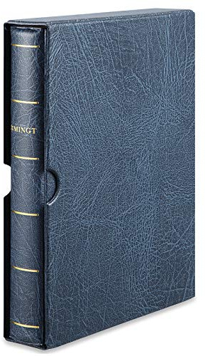MUDOR 4 Ring Classic Binder,Empty Albums Stockbook for Stamps, Documents, Coins, Banknotes(Blue)