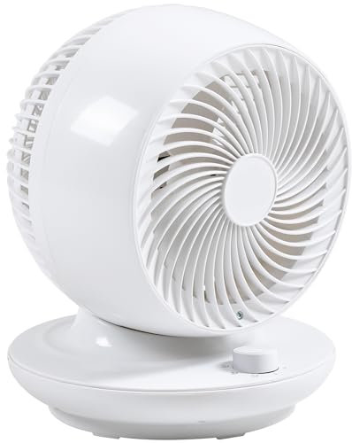 HOMCOM Ventilatore da Tavolo a 3 Velocità, Ventilatore Portatile con Oscillazione di 70° e Inclinazione di 90°, per Casa e Ufficio, Bianco e Nero