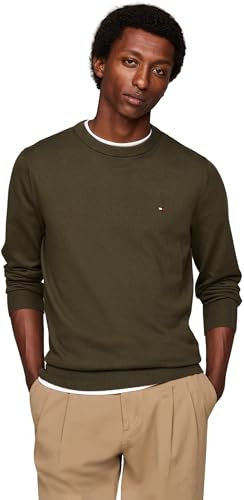 Tommy Hilfiger Herren Pullover Crew Neck Regular Fit, Mehrfarbig (Army Green), XXL