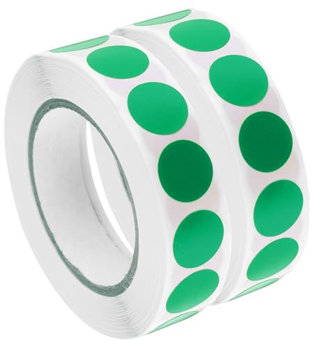 QUARKZMAN Etiquetas de Control de Calidad de Inventario de 13mm/0.5 en Verde para Inventario de Almacén, 2 Rollos 2000 Piezas
