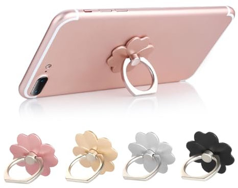 BIRLOZA 4 Soportes De Anillo para Teléfono Celular Soporte De Anillo De Flor Soporte De Rotación De 360° Giro De 180° Accesorios Universales Compatibles con Smartphone Teléfonos Móviles Funda De