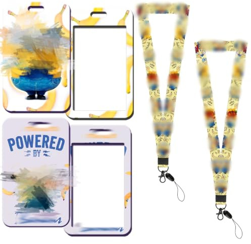 Funda para tarjeta de identificación con cinta, 2 unidades, soporte para tarjetas de niños, cordón personalizado, funda para tarjetas de autobús, funda de plástico duro con funda para tarjetas