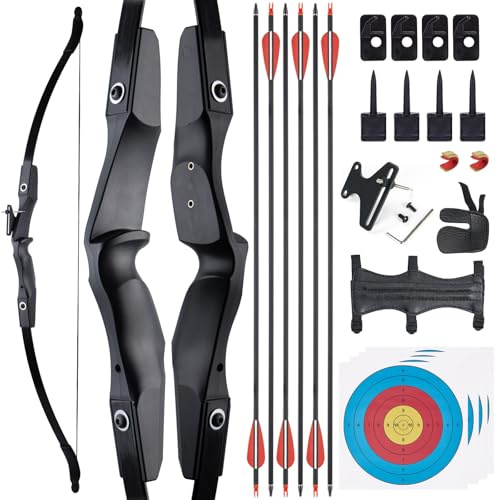 Right Hand Recurve Bow and Arrow Set for Adults - Takedown Archery Set for Beginner Youth & Teen - Outdoor Target Practice Kit with Arrows & Accessories-40 Lbs