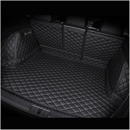 Auto Kofferraummatte 7 Sitz Durable Leder Bunte Auto Kofferraum Matte für Mazda CX-80 2024 2025 Auto Teppich Zubehör Innen Teile Kofferraum Schutzmatte(Schwarz Schwarz)