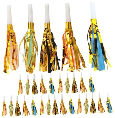 Parliky 30 Piezas de Matracas para Fiestas Flecos y Purpurina Generadores de Ruido para Cumpleaños Infantiles Colores Surtidos Accesorios Decorativos