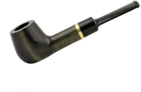 Mr. Brog Tobakspipa modell N47 – handgjord visselpipa av päronträ, klassisk balanserad form, 9 mm filtersystem, lätt och bekväm, tillverkad i Polen (svart)