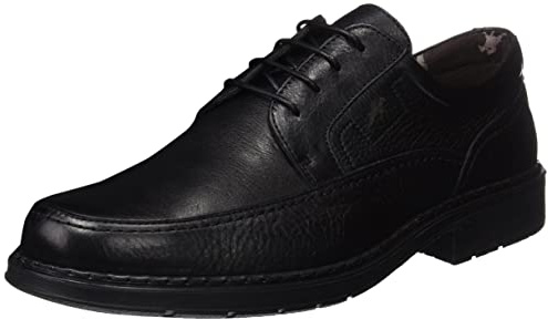 Fluchos | Zapato de Hombre | Clipper 9579 Cidacos Negro Zapatos Confort | Zapato de Piel de Ternera de Primera Calidad | Cierre Con Cordones | Piso de Goma Personalizado
