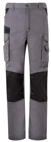 VELILLA 103011B; Pantalón Canvas Bicolor Multibolsillos; Color Gris y Negro; Talla XL