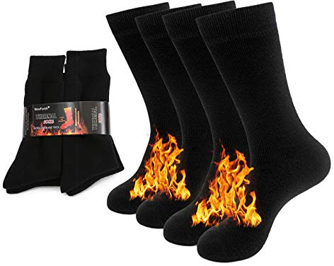 NovForth 2/4 paires de chaussettes thermiques épaisses isolées chauffées et chaudes pour le temps froid de l'hiver