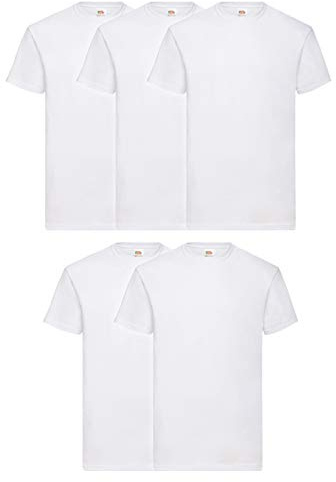 Fruit of the Loom mäns Valueweight kortärmad T-shirt, Vitt, 3XL