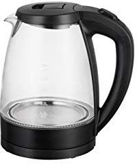 Melchioni Family MR BOIL, Bollitore Elettrico Cordless in vetro, Caraffa 1,7 litri, Spegnimento automatico, Indicatore livello acqua, Filtro smontabile e lavabile, Potenza 2200 W