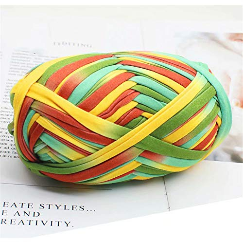 1 PCS Buntes T-Shirt Garn Strickgarn Stoff Häkelstoff für DIY Strickwaren Art.-Nr. (# 54 Orange & Grün)
