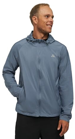 DANISH ENDURANCE Cortavientos Para Hombre, Chaqueta Deportiva con Capucha Ajustable, Puños Elásticos, Azul, M