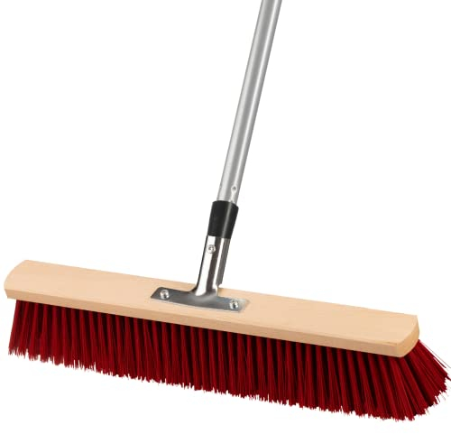 Straßenbesen 50 cm mit Stiel, Strassenbesen mit Teleskopstiel, Besen, Kehrbesen, Gartenbesen für Straßen, Draußen