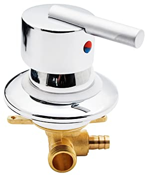 AFUDER Duschkabinenmischer Heißes Kaltwasser Mischventil Mischer Zwei in einem Out Wasserhahn Intubation Outlet für Duschraum Drop Ship