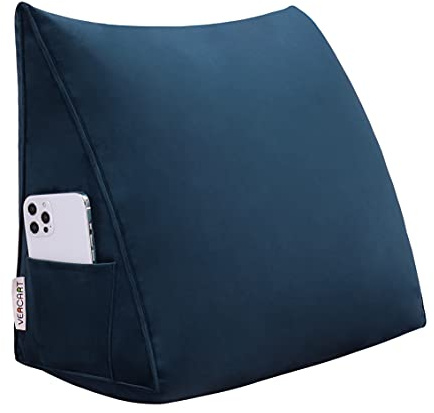 Rucener Schienale Letto Triangolari Cuscino Letto Schiena Schienale Testata Letto Divano Cuscino Lettura Il Perfetto Cuscino perLettura Regalo per la festa del papà Profondo blu 45CM