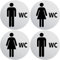 Clever Pool Lot de stickers WC pour femme et homme Résistant aux intempéries Plaque de toilette Plaque de porte Plaque de porte Plaque en aluminium D = 148 mm Panneaux signalétiques (2