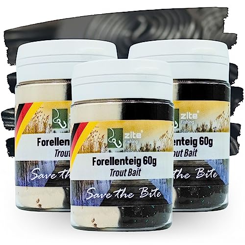 Zite Fishing Forellenpasten-Set – 3x60g Special Edition – Forellenteig als Köder-Set fürs Forellenangeln (Lakritz schwarz/weiß)