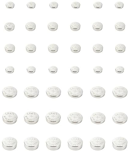 VOLTCRAFT Juego de 6 pilas de botón AG1, 12 AG3, 6 AG4, 9 AG10, 3 AG12, 6 AG13