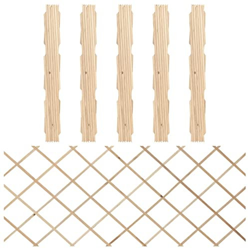 GuyAna Clôtures en Treillis 5 pcs Bois de Sapin Massif 180x80 cm,Barriere Jardin Exterieur,Barriere Jardin,Portillon Grillage