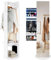 HOMASIS Schmuckschrank mit Ganzkörperspiegel, freistehender Kleiderschrank mit LED-Lichtern, 360° drehbar Spiegelschrank für Kleidung Schmuck & Kosmetik, Schmuck-Organizer Schmuckaufbewahrung Weiß