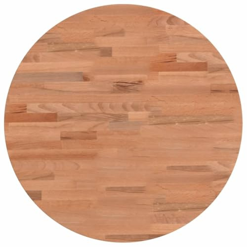 vidaXL Tischplatte, Holzplatte Holztischplatte Rund, Ersatzplatte Platte für Beistelltisch Bartisch, Massivholztischplatte Esstischplatte, Ø50x2,5 cm Massivholz Buche