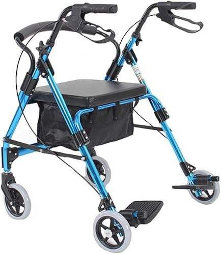 2 in 1 Rollator und Rollstuhl,Rollator Gehhilfe mit Sitz,Rollator faltbar und leicht, Gehhilfe 6-fach höhenverstellbar, Rollatoren Schmal für Wohnung Leichtgewicht Aluminium Gehhilfe für Senioren,