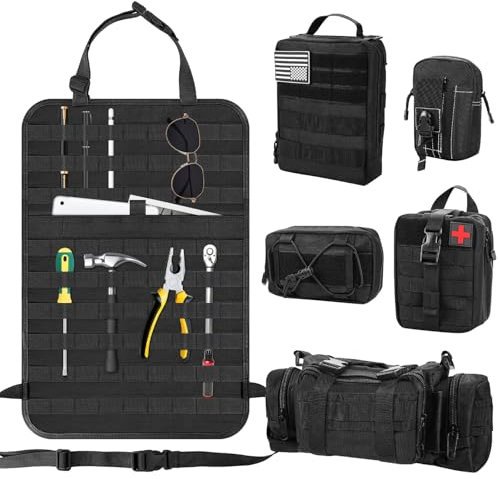 comeder Universaler Autositz Rückenlehnen Organizer mit 5 Abnehmbare Tasche, Autositz Taschen, Hängender Autositz Rückenlehnen Organizer, Autositz Rückentasche für Die Meisten Fahrzeuge