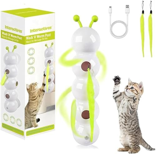 Quixion Wusel Wuselworm, giocattolo per gatti, giocattolo interattivo con ventosa, giocattolo per gatti Smart Motion montato a parete e finestra per gatti annoiati