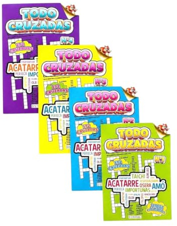 Cruzadas Pack De 4 Libros, 688 Cruzadas con Números, Pasatiempos En Español