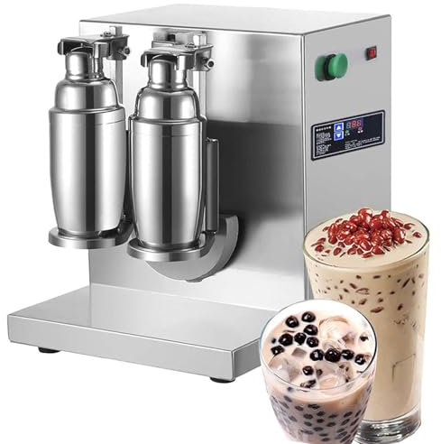 XCSCUK Electric Milk Tea Shaking Machine,Automatic Double Frame Cocktail Shaker, for Bubble Tea, Juice, Coffee, Milk, Wine
